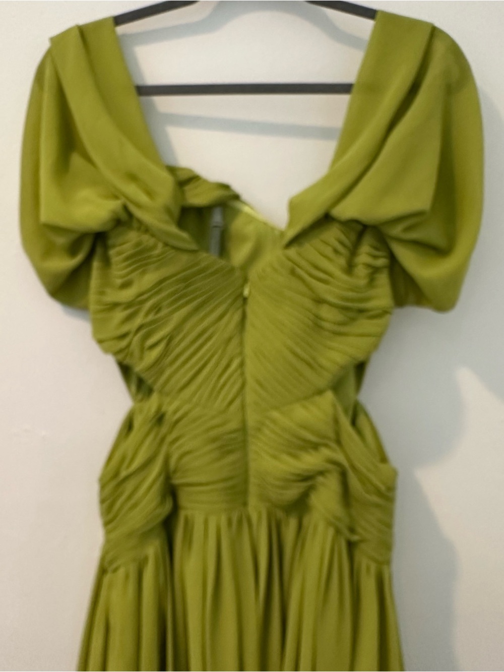 Off-Shoulder Lime Green Evening Dress - Picture 12 of 15